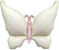 Шар (37''/94см) Фигура, Нежная бабочка, Кремовый, Сатин, 1 шт.