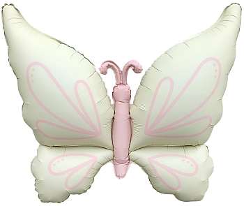 Шар (37''/94см) Фигура, Нежная бабочка, Кремовый, Сатин, 1 шт.