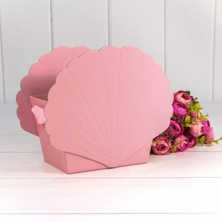 Коробка подарочная (19*12*16 см), Ракушка, Розовый, 1 шт.