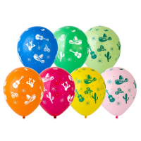 Шар (12"/30см) Фиеста, Шелкография, Ассорти, 25 шт.