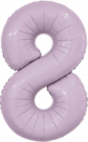 Шар (40''/102см) Цифра, 8 Slim, Орхидея, 1 шт. в упак.