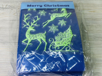 Наклейка на стекло (27*18см), Олени объемная, светящиеся в темноте, 1 шт.