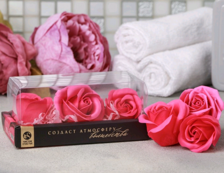 Мыльные цветы "Самой чудесной", 3 шт.