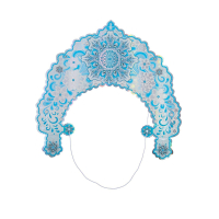 Кокошник из снежинок, тиснение фольгой, 1 шт.