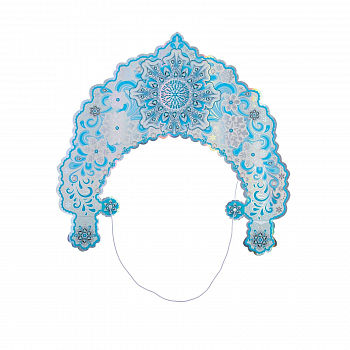 Кокошник из снежинок, тиснение фольгой, 1 шт.