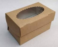 Коробочка (10*16*10см), для 2 капкейка, крафт, 1 шт.