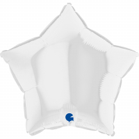 Шар (18''/46 см) Звезда, Белый, 1 шт.