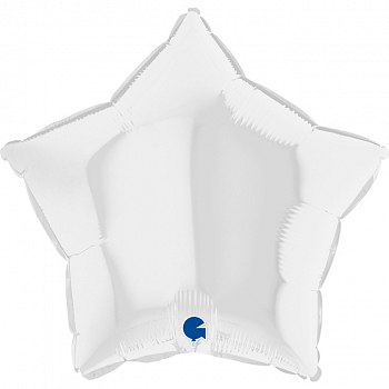 Шар (18''/46 см) Звезда, Белый, 1 шт.
