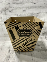 Коробка шляпная (17*20см), Зебра, черный на коричневом, 1 шт.