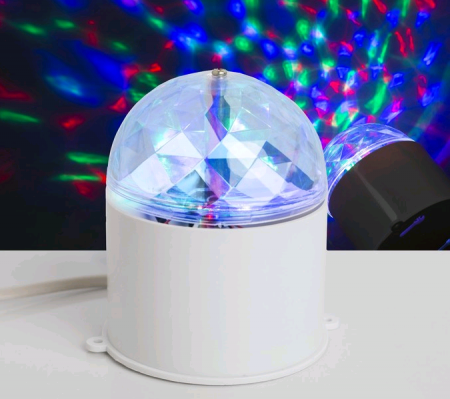 Световой прибор (диаметр 7,5см), хрустальный шар, V220, Белый, 1 шт.