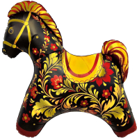 Шар (32"/81см) Фигура, Лошадка красная Золотая, 1 шт.