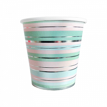 Стаканы бумажные (190мл), "С Днем рождения" Макаронс, 6 шт. 