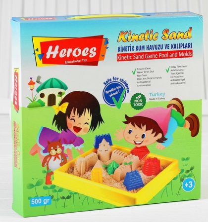 Песок для лепки "Замки" 6 формочек, песочница, песок 2 цвета по 250 г, 1шт.