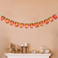 Гирлянды-флажки, С Новым Годом!, красный фон, 1 шт.