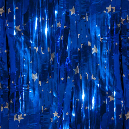 Занавес-дождик, Звезды, Синий, 100*200 см, 1 шт.