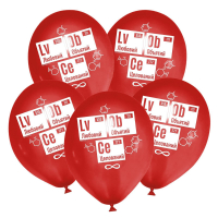 Шар (12"/30см) Любовий, Красный, пастель, 5 шт.
