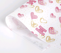 Бумага крафт (50*70см), With love, сердечки, 1 шт.