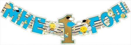 Гирлянда-буквы, Мне 1 Год! (пчелки для мальчика), Голубой, 110 см