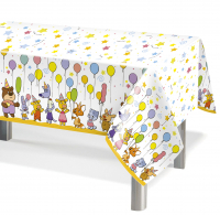 Скатерть одноразовая (120*180см), Оранжевая корова, 1 шт.