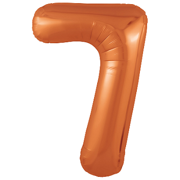 Шар (40''/102см) Цифра, 7 Slim, Папайя, 1 шт. в упак.