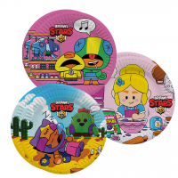 Тарелки (7''/18см) Brawl Stars, Команда бойцов, дизайн №1, 6 шт.