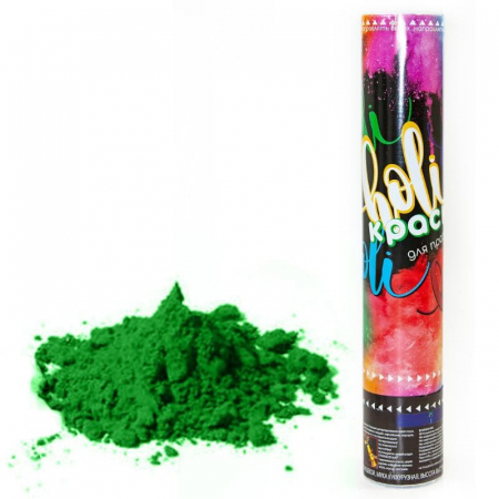 Пневмохлопушка (12"/30 см), Краска Холи, Зеленый, 1 шт.