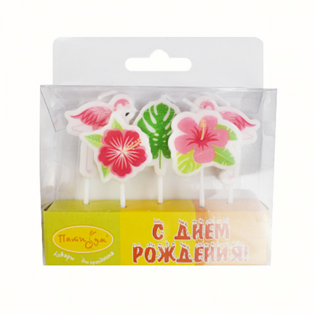 Свечи (8 см), Фламинго 5 шт.