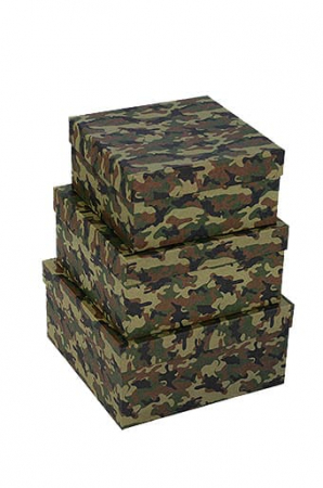 Коробка подарочная (18*18*9 см) Камуфляж, 1 шт.