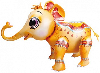 Шар (28''/71см) Ходячая Фигура, Маленький слоненок, Оранжевый, в упаковке, 1 шт.  Шар (28''/71см) Ходячая Фигура, Маленький слоненок, Оранжевый, в упаковке, 1 шт.