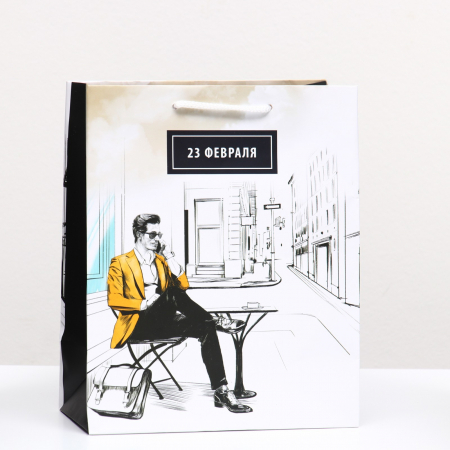 Пакет подарочный (18*23*10см), 23 февраля мужчина, 1 шт.