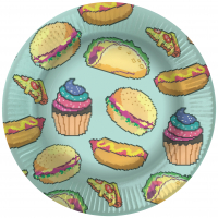 Тарелки (9''/23 см) Пиксели, Фудкорт, 6 шт.