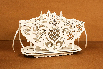 Подставка для свечей (18,5*8,5*13см), Кружева, Белый, 1 шт.