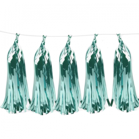 Гирлянда фольгированная "Тассел", Морская волна, 10 листов.