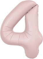Шар (40''/102см) Цифра, 4 Slim, Пыльная роза, 1 шт. в упак.