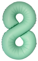 Шар (40''/102см) Цифра, 8 Slim, Мятный, Матовый, 1 шт. в уп.