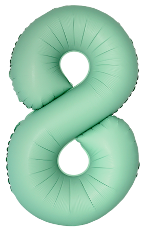 Шар (40''/102см) Цифра, 8 Slim, Мятный, Матовый, 1 шт. в уп.