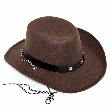 Шляпа ковбоя, Коричневый, 1 шт.