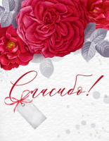 Открытка-поздравление (6,1*7,9см), "Спасибо", 1 шт.