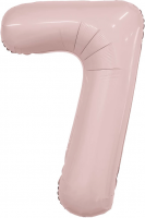 Шар (40''/102см) Цифра, 7 Slim, Пыльная роза, 1 шт. в упак.