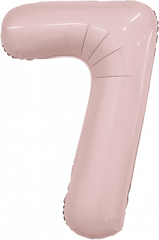 Шар (40''/102см) Цифра, 7 Slim, Пыльная роза, 1 шт. в упак.