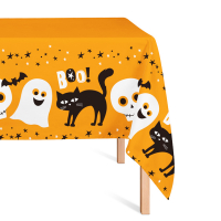 Скатерть полиэтиленовая (180*130см), Хэллоуин, Котик, 1 шт. 