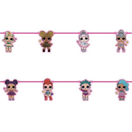 Гирлянда бумажная (фигурная форма), "Куклы ЛОЛ" (2,3м) , 1 шт. 