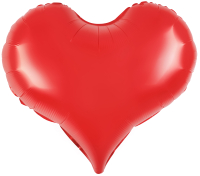 Шар (24''/61см) Сердце, Люкс, Королевский красный, Сатин, 1 шт. 