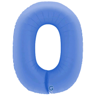 Шар (40''/102см) Цифра, "0", Голубой Лотос, Матовый, 1 шт. в уп.