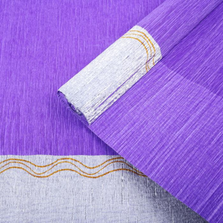 Креп для цветов (0,5*2,5м), Фиолетовый, с серебряным верхом, 1 шт.