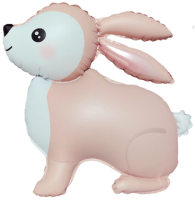 700 Шар 3D (24''/61см) Фигура, Лесной Зайка, Розовый, Сатин, 1 шт. в уп.