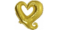 Шар (36''/91см) Фигура, Цепь сердец, Золото, 1 шт.