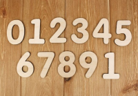 Заготовка для творчества. Набор цифр от 1 до 10 (5,5*8см), Фанера 3мм, неокраш., 1 шт.