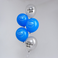 Шар (12"/30см) Настоящий man, Ассорти, пастель, 5 шт.