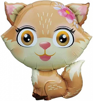 Шар (27''/69см) Фигура, Лисенок с цветком, 1 шт. Шар (27''/69см) Фигура, Лисенок с цветком, 1 шт.